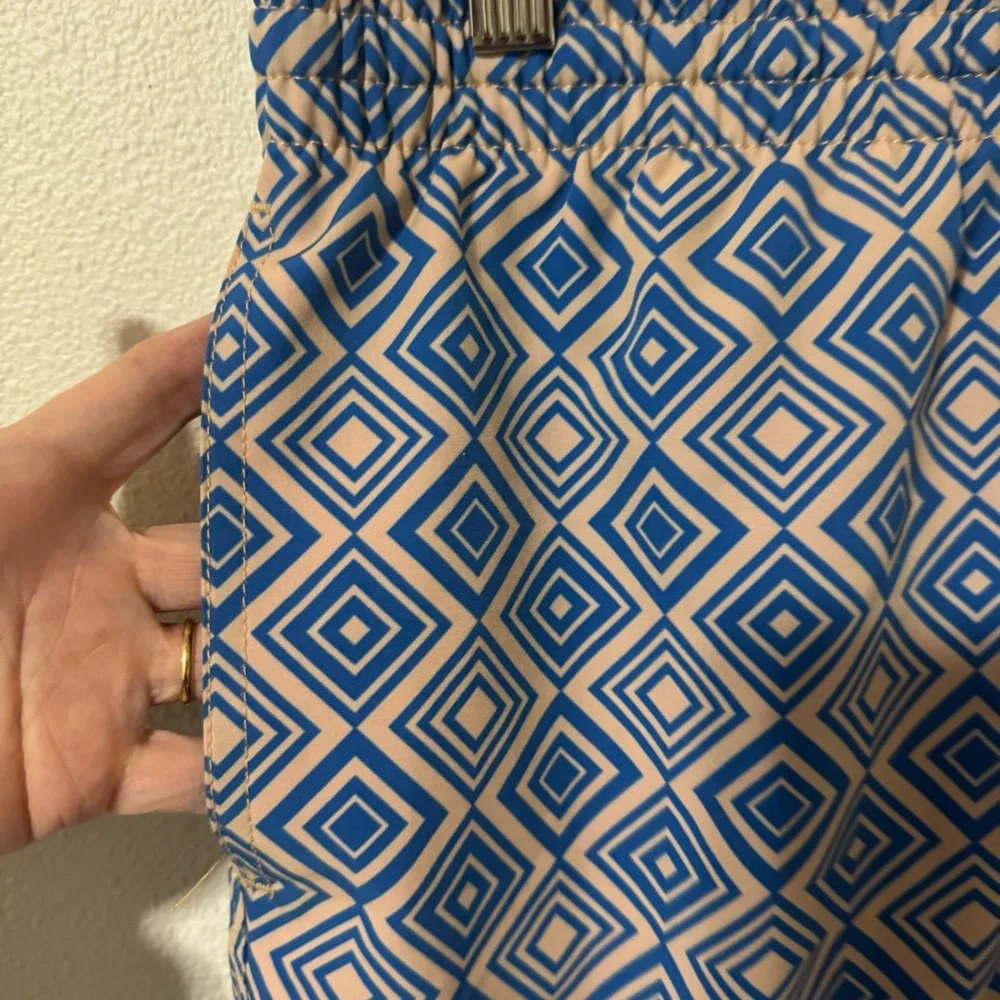 Chubbies Geometric Print 5.5” Swim Trunks Blue Pink Lined Beach-Medium